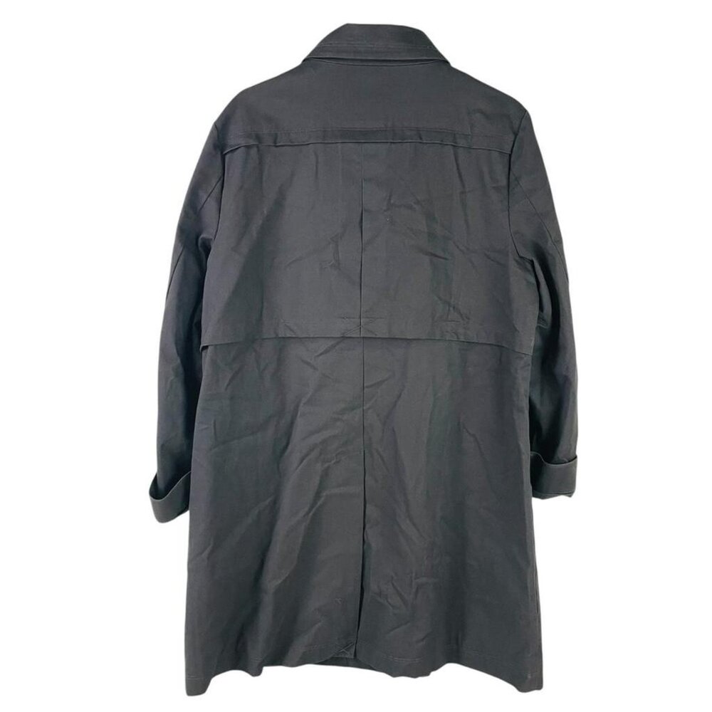 Garnet Hill Organic Cotton Trench Coat Womens Size 16 Gray Water Resistant NWT - Picture 2 of 8